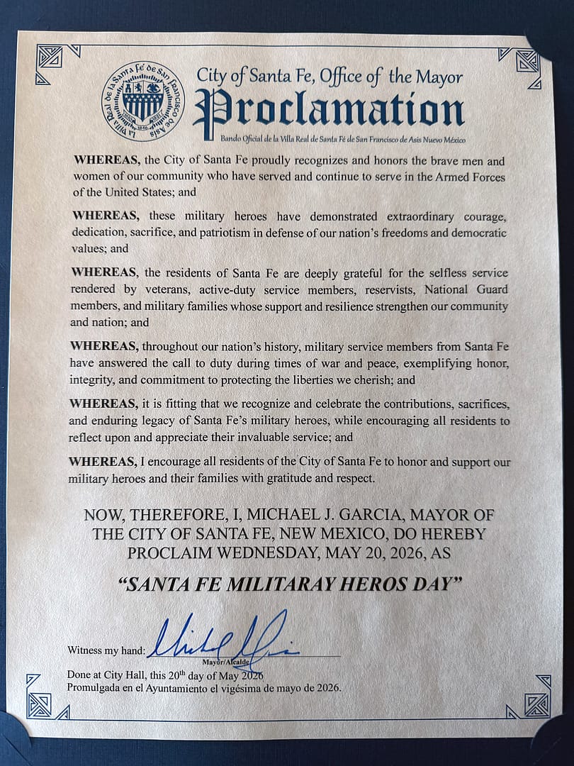 City of Santa Fe 2026 Proclamation